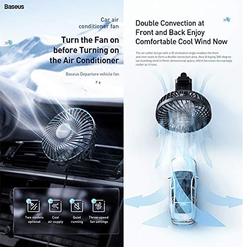 BEIAKE USB Авто Вентилатор на Авто Вентилатор въздушен охладител Безшумен Авто Климатик Въртящи се На 360 Градуса Охлаждащ