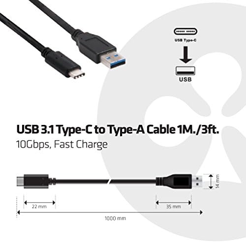 Кабел Club3D CAC-1524 USB 3.1 Gen2 10 Gbit/s конектор от тип C тип B, черен