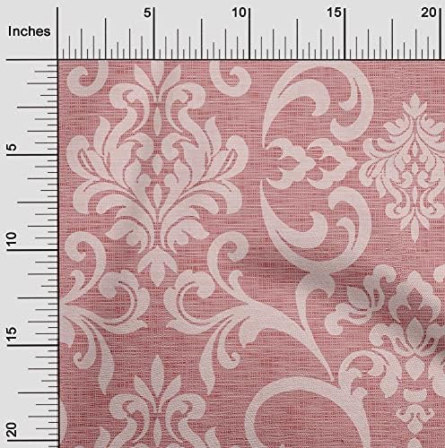 oneOone Хлопчатобумажный трикотаж средно розов цвят, дамасская плат за шиене, набивная плат за бродерия ширина 58 см