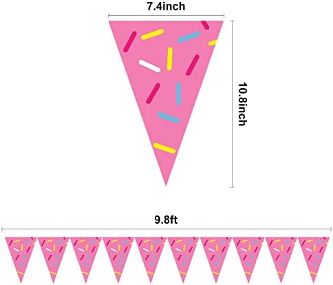 Украса за парти с Пончиками, Вимпел с Пончиком за Рожден Ден, Банер, 5 Опаковки, Триъгълен Флаг с Пончиками, Вечерни