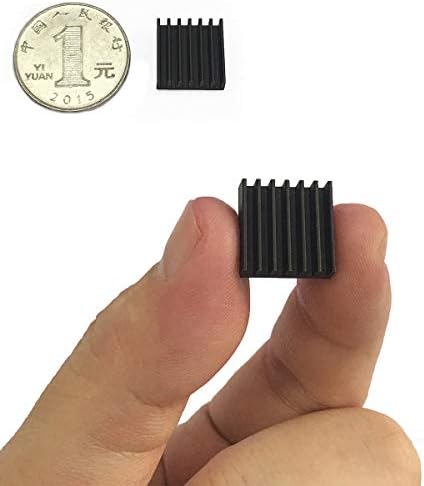 10 Бр. Малки Радиатори радиатора Raspberry Pi 14x14x6 мм / 0,55 x 0,55 х 0,24 Алуминиев Радиатор с ребра за охлаждане, за охлаждане на чипсет - Черен