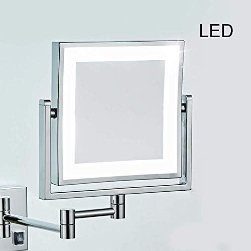 LIANXIAO - 8-Инчов стенно огледало за грим с 3-кратно увеличение, led осветление за баня и спалня (Цвят: Античен цветен