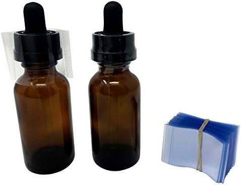Прозрачни Перфорирани свиване на лентата за бутилки с течност и флакона-медицина пипети [диаметърът на 7/8 инча - 1 1/8 инча] (50 опаковки)