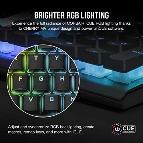 Ръчна детска клавиатура Corsair K60 RGB Pro SE - Череша механични ключове ключове - Здрава алуминиева рама - Адаптивни RGB подсветката за всеки клавиш (обновена)