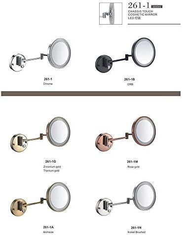ZAAHH 8-инчов Led Лампа, за Монтиране на стена Огледала в Сенниците За Грим Двустранен Сензорен Основен Ключ Увеличително