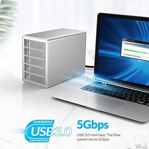 SAWQF Multi Bay 3,5 Алуминиева Корпоративна докинг станция за твърд диск 32/64/80 TB SATA до USB3.0 150 W Корпус за твърдия