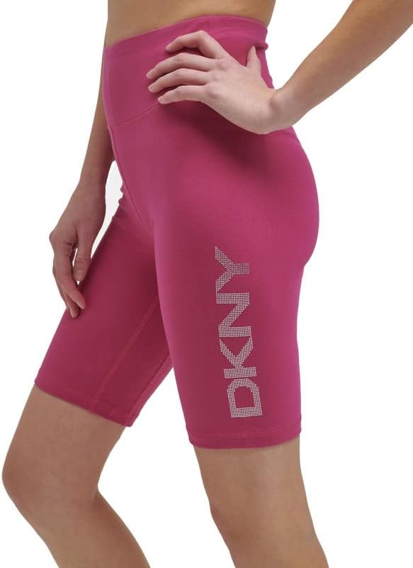 Дамски велосипедни шорти с логото DKNY Sport (розови, малки)