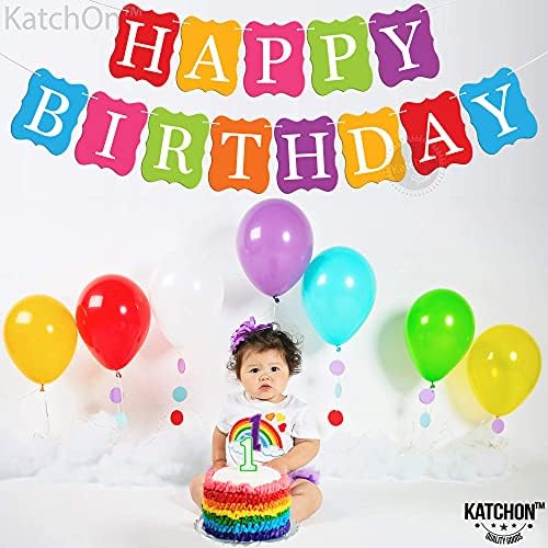 Катчон, Дъгата Банер честит рожден Ден - 10 фута, без diy | Преливащи Украса за рожден Ден | Цветни Банер честит Рожден Ден, Регистрирай честит Рожден Ден на стената | Бан