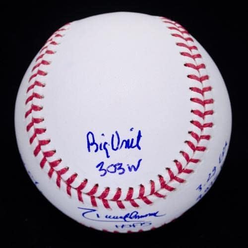 Невероятно Ранди Джонсън 11-Кратно ПОКАЗАТЕЛ, Подписан OML Baseball LE #1/12, Сертифициран MLB - Бейзболни топки с автографи