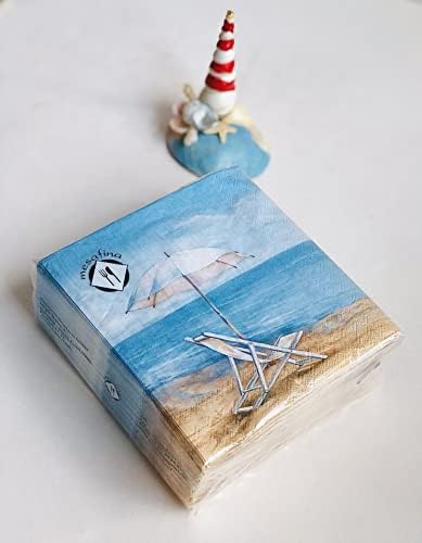 Mesafina 40-каратная 3-слойная Салфетка в Морски стил 5х5 | Плажен Стол-чадър За лодки | Декоративна Салфетка за Еднократна
