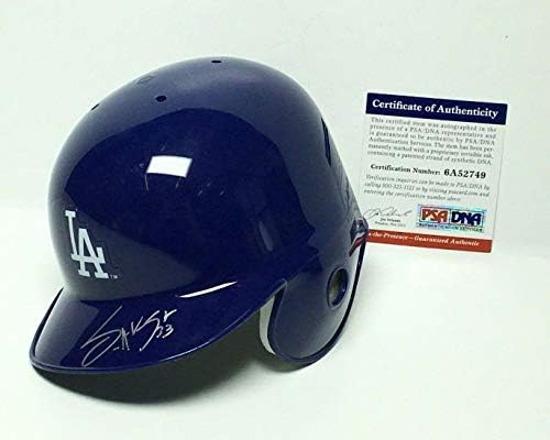 Мини-каска с автограф на Скот Ван Слайка Лос Анджелис Доджърс PSA 6A52749 - Мини-каски MLB с автограф