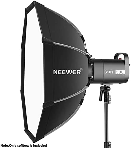 Осмоъгълни софтбокс NEEWER 26 см /65 см, быстросъемный, с монтиране Bowens, чанта за носене, съвместим с Neewer CB60 CB100 CB150 Vision 4 S101-300W/400W и други лампи Bowens Mount -SF-RPBO26