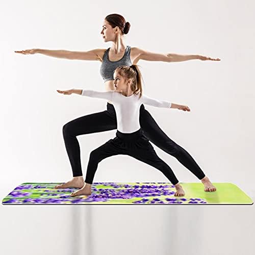 Килимче за йога с лилави цветове на Лавандула, Подложка за гимнастика, Йога, Пилатес и упражнения на пода, нескользящий