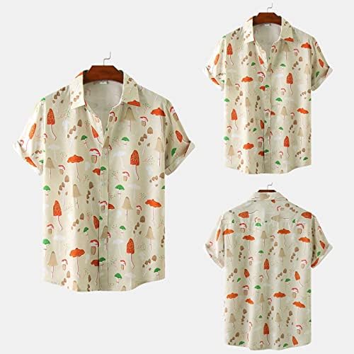 Мъжки Хавайска Риза с Цветен Модел на Копчета и Къс Ръкав Обичайните Размери, Летни Плажни Ризи, Ризи за Боулинг, Блуза