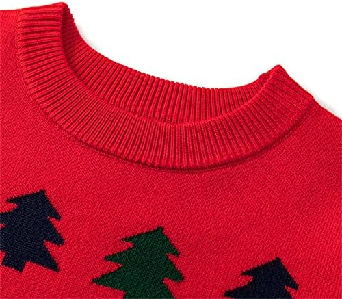 Коледен Пуловер За Малки Момчета и Момичета, Вязаный Пуловер, Коледни Свитшоты с изображение на Елен, Лос, Снежен човек,