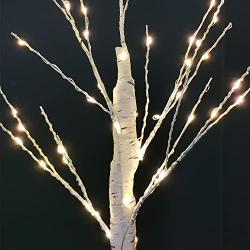 GTSYDING Лампа на Бреза дървото с подсветка, 2 метра 55 светодиоди, настолна лампа на Медна тел с батерии/USB, led Изкуствена Разклонение на Дърво за Домашно парти, Фестивалн