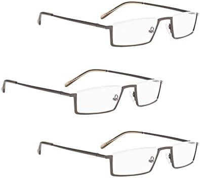 LUR 3 опаковки на метални очила за четене в полуободке + 3 опаковки очила за четене без полуободки (само 7 двойки ридеров + 2,25)