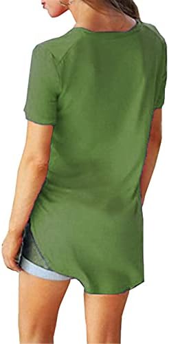 Andongnywell/ Дамски Тениски С Къс ръкав и V-образно деколте, Свободни Основни Ежедневни Тениски, Лятна Риза, Блуза