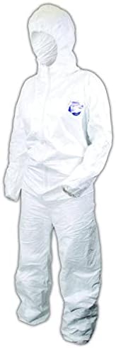 Гащеризон MAGID EconoWear DuPont Tyvek с качулка, Еднократно, на еластична маншета Бял, 4X-Large (в опаковка по 25 парчета)