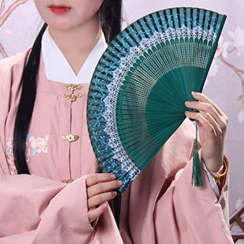 LELAMP което променя Цвета си Фен с Корона Сгъваем което променя Модата Сгъваем Фен В Японски стил Hanfu Photography Fan Folding Фен Ръчно