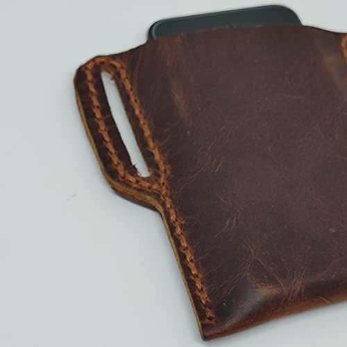 Чанта-кобур от естествена кожа за OnePlus Nord в n100, Калъф за вашия телефон ръчна изработка от естествена кожа, Изработен по поръчка Кожен Калъф-чанта за носене със стран?