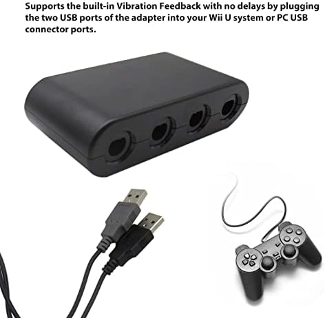 NGHTMRE 4-портов черен адаптер контролер за преминаването Gamecube, Wii U System PC System