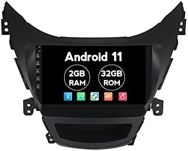 Android 11 Автомагнитола 9 инча Сензорен екран Стерео за Hyundai Sonata 2011 2012 2013 2014 2015 Автомобилен Мултимедиен Навигатор, Поддръжка на огледално-рефлексен връзка, FM, SWC (2 + 32 GB)