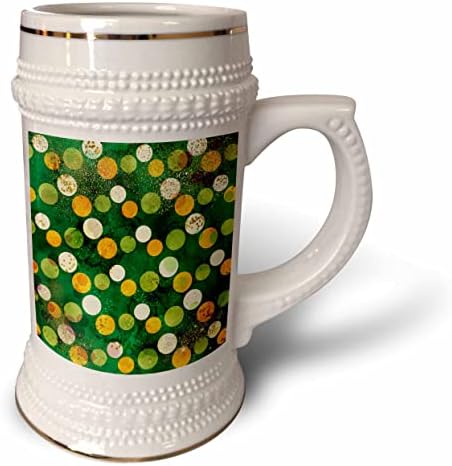 3 Чаши бляскав оранжево, зелено и белия цветове, с участието на злато. - чаша за стейна на 22 унция (stn-375365-1)