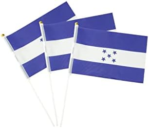 Флаг Хондурас Гондурасская Малка Пръчка Мини Ръчни Знамена Украса 1 Дузина (12 опаковки)