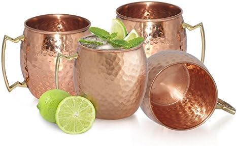 Aakrati Devyom STORE ® Ръчно ковано чаша Moscow Mule от чиста Мед, ръчно изработени (4) от Devyom