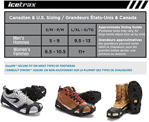 ICETRAX V3 Шестоъгълник зимни ледени ръкохватки за обувки и Ботфортов - Ледени шипове за сняг и лед язовири, фиксиран чорап, Светоотражающая петата