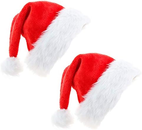 2 възрастни шапки на Дядо Коледа е много голяма възрастен шапка на Дядо Коледа, утепленная приятна коледна шапка за празници