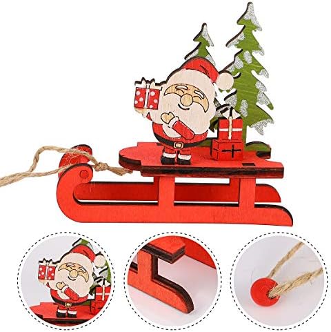 ABOOFAN 2 елемента Коледно Парти си САМ Монтаж на Дървени Шейни Настолни Украса (Дядо Коледа) Коледна Украса