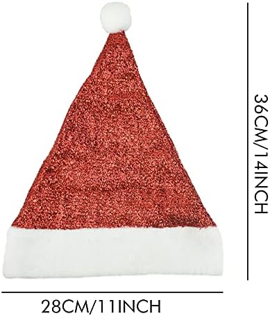4 бр. Коледни украси, шапка на Дядо Коледа за възрастни, коледна шапка с пайети, Коледни шапки на Дядо Коледа, шапка