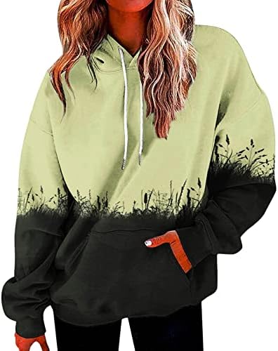 Дамски Свободна Hoody С Качулка, Ежедневни Цветна Hoody С Дълъг Ръкав На съвсем малък И Джобове, Пуловер с цип