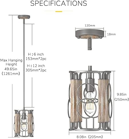 GETINLIGHT Led вентилатор на Тавана Inlight 52 и Окачена лампа Inlight 8 1-Light Island