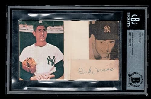 ДЮК МААС ум.1976 подписан бейзболен топката 3x5 пощенски код 1961 шампиони бейзбол Ню Йорк Янкис - Бейзболни топки с автографи