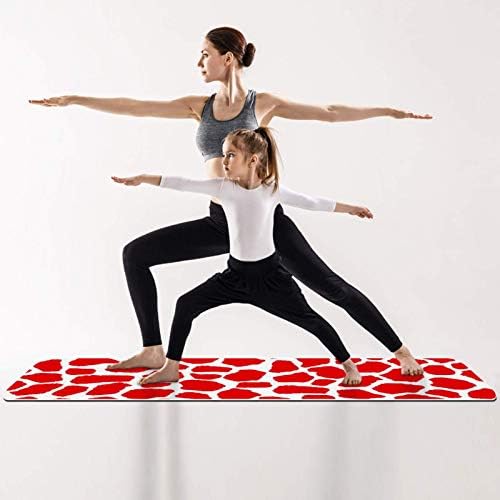 Дебел Нескользящий килимче за йога Unicey за физически упражнения и Фитнес, 1/4 с Червено-Бял Печат във формата на Жираф за практикуване на Йога, Пилатес и фитнес на под?