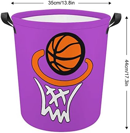 Баскетбол обръч, Кошница за Дрехи, Сгъваема Висока Кошница за Дрехи с Дръжки Чанта За Съхранение