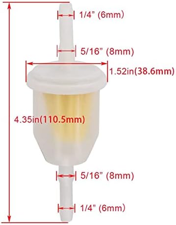 Wetenex 10 бр 1/4 Горивния филтър + 5 Фута 1/4 Инча Топливопровод + 20 броя Скоби, Вградени Газови Горивни Филтри за