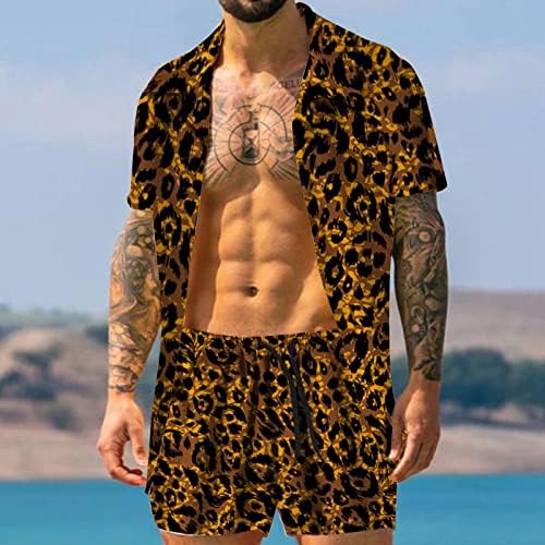 Bmisegm Летни Мъжки Тениски, Мъжки Летни Модни Ежедневни Хавайски Ризи С Леопардовым Принтом, Почивки На Море, Къс Ръкав,