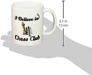 Керамична чаша 3dRose mug_105014_1 Аз вярвам в шахматен клуб, 11 грама