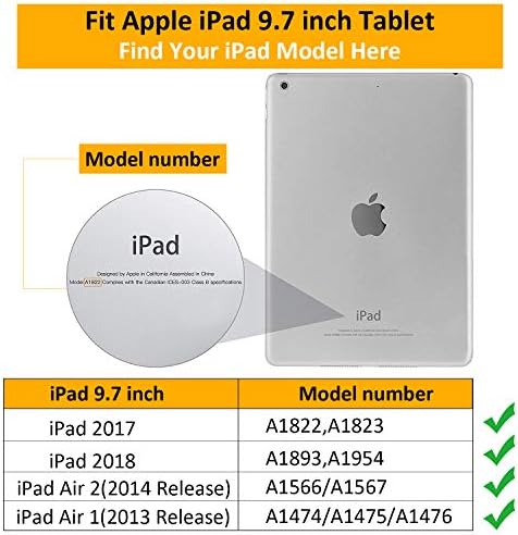 Калъф за iPad Air 2, калъф за iPad Air 1-во поколение, калъф за iPad е 9,7 инча 2017/2018 -Dteck, калъф-книжка с възможност