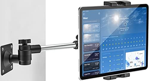 Стойка за таблет woleyi iPad за монтиране на стена - Алуминиево сверхпрочное планина за телефон iPad с въртяща се сгъваема дръжка на 360 °, за iPad Pro 12.9 Air Mini, iPhone, Galaxy Tabs, Switch, 4-13