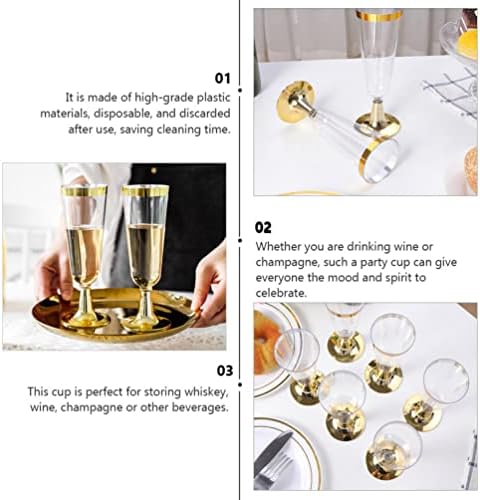 За еднократна употреба Чаши за вино Hemoton Party: 8шт. Банкетни на Чаши за Вино, Десертни Чаши, Чаши за Шампанско, Прозрачна,