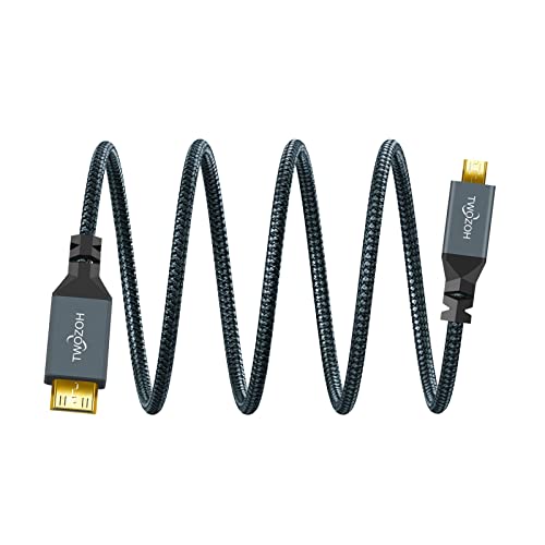 Twozoh Кабел Micro HDMI-Mini HDMI, Mini HDMI Male-Micro HDMI Male Кабел Micro HDMI Type D Male-Мини HDMI Type C Male