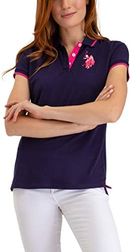 Асоциация на поло САЩ. Дамски Многоцветен Риза с къси ръкави в стил Пике