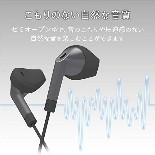 エレコム полу-отворена слушалки Elecom EHP-F10IMABK с микрофон, Стерео уредба, Диаметър 0,1 инча (3,5 mm) в диаметър водача 0.5 инча (13.6 mm), черен