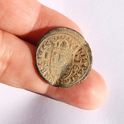 1664 B Филип IV 16 Мараведи Испански Колониален замък и Лъв Карибската Пиратски епоха Монети #320 Продавачът Very Fine