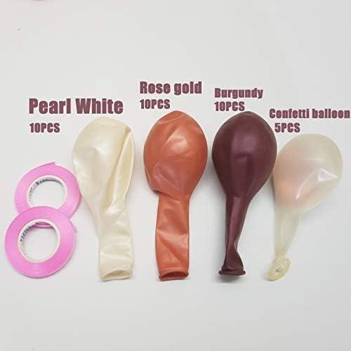 Идеалната Декорация за моминско парти - балони за булката от Розово злато 35 см -Бордо балони от Розово злато, Бели Латексови